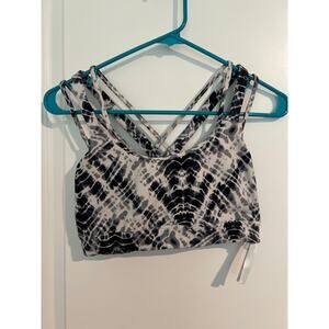 Victoria’s Secret Sport VSX Strappy Padded Sports Bra Black & White Tie-Dye